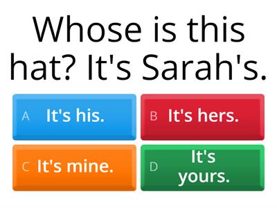 POSSESSIVE PRONOUNS