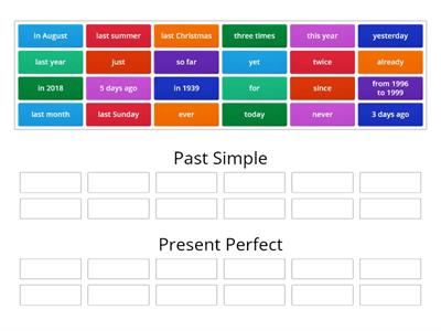 Present Perfect Past Simple - time expressions