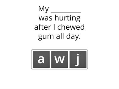 "AW" Spelling Pattern 2