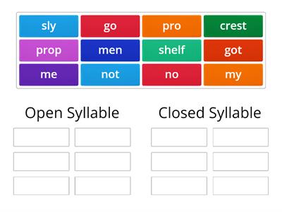 Open & Closed Syllable Sort