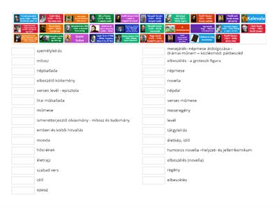 Irodalom 5. - párosítsd a művet a műfajjal