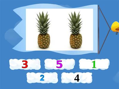 Count and Match the fruits with the correct numbers (2-3 years old)