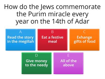 Purim Story Quiz
