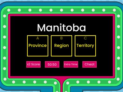 Provinces/Territories vs Regions of Canada - Game Show Quiz