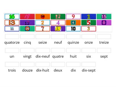 French numbers 1-20