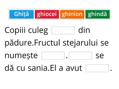 COMPLETARE PROPOZIȚII LACUNARE-GHI