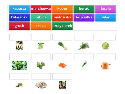 Połącz warzywa z odpowiednimi obrazkami 