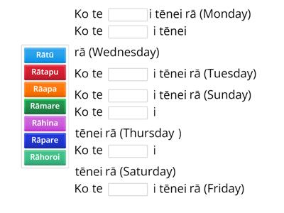 Days of the week