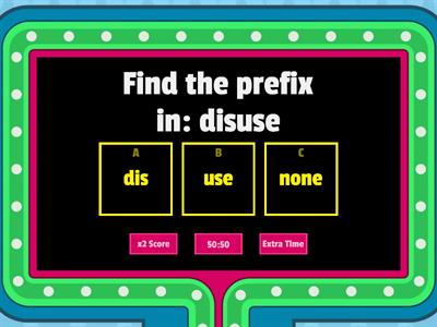  Prefix/Suffix/Root Word