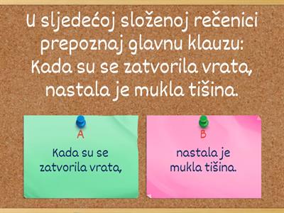 Bosanski jezik- Složena rečenica, vježba 2, IX razred