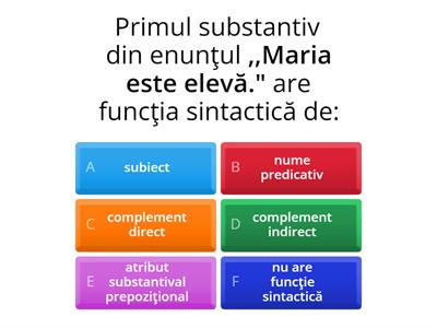 1. Functiile sintactice si cazurile substantivului - clasa a VI-a 