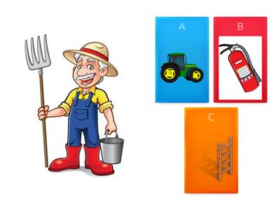 Match the community helper to his tools