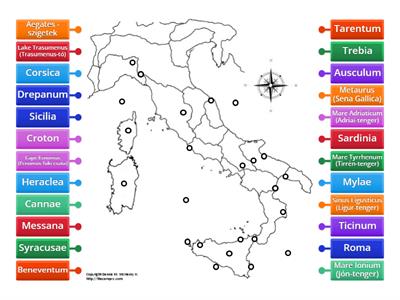 Az ókori Itália (Kr.e. III - Kr.u. II. század) - térkép - középfok