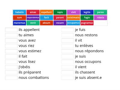 les terminaisons verbales en latin