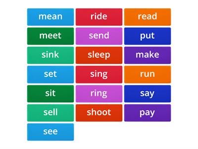 IRREGULAR VERBS 4th group M-Sl