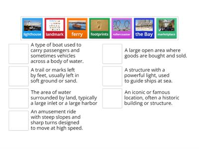 Match the words with pictures to their definitions