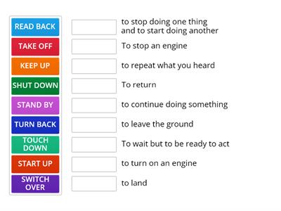 AVIATION PHRASAL VERBS