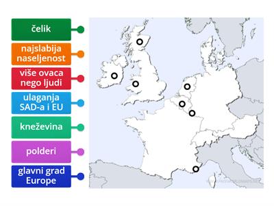 Države Zapadne Europe (karta)