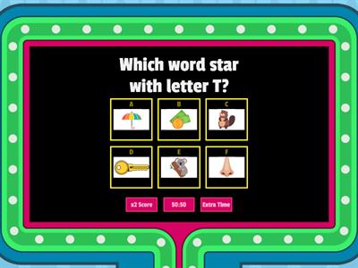 Which word star with letter U?