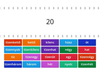 Melyik a helyes szám? (1-20) magyar mint id.nyelv