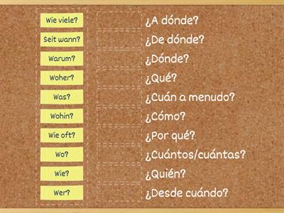 W-Fragen Deutsch/Spanisch
