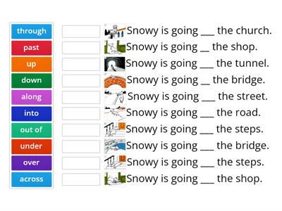 Starlight 5 Module 2f Prepositions of movement Snowy