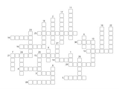 Past participle/3.tvar/trpný rod/present perfect (crossword)