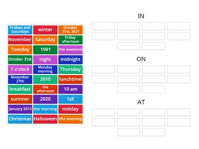 Preposition - time