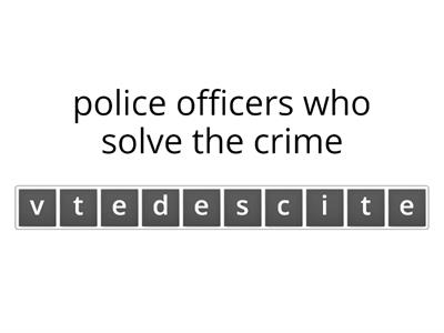 Anagrams crime vocabulary