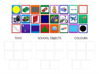 TOYS - SCHOOL OBJECTS - COLOURS