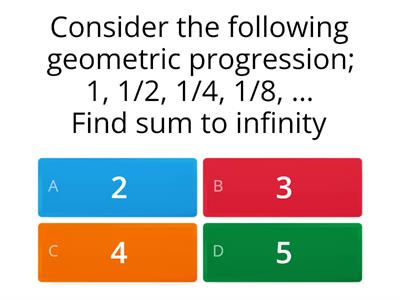 ARITHMETIC PROGRESSION AND GEOMETRIC PROGRESSION: Find the Sum to Infinity of a Geometric Progression