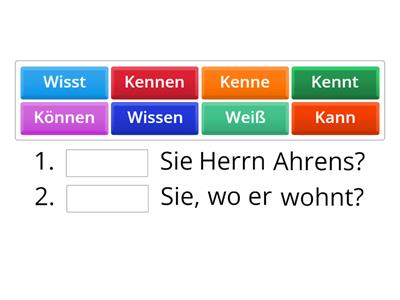 Kennen, können, wissen