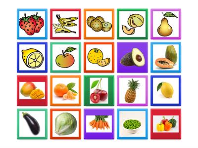 Flashcards des fruits et légumes