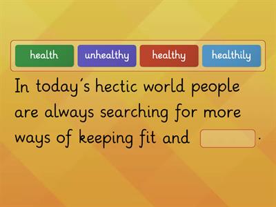 word formation  - staying healthy