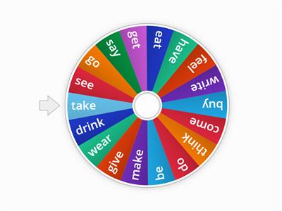 Past tense bingo verbs wheel