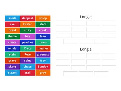 Long A and Long E sort