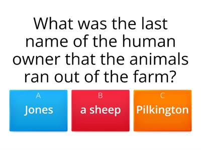 Quiz Animal Farm "George Orwell"