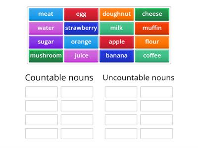 Food - Countable Uncountable nouns