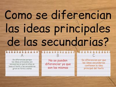 RECONOCER Y SUBRAYAR IDEAS PRINCIPALES Y SECUNDARIAS