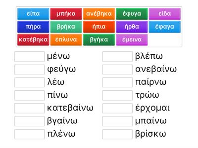 Αόριστος -Ανώμαλα ρήματα simple past irregular verbs