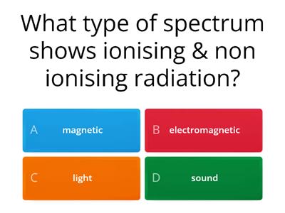 Electromagnetic radiation quiz