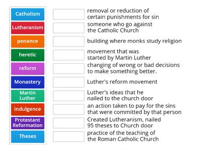 Vocabulary Words Martin Luther