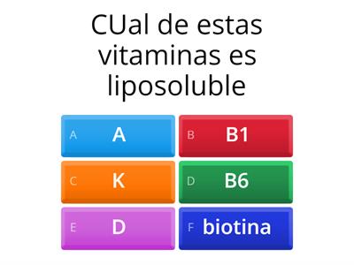 juego sobre las vitaminas