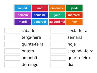 Portugais/Frances - Dias da Semana/Jours de la semaine