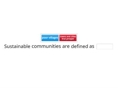 Sustainable communities 