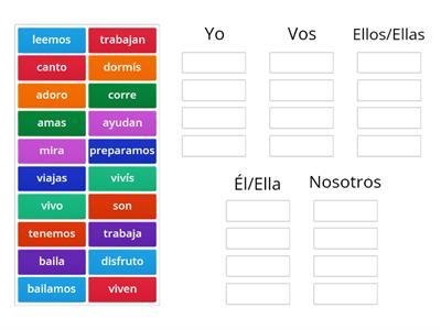 Verbos presente del indicativo