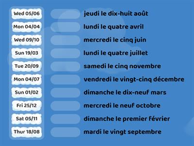 Dates match up