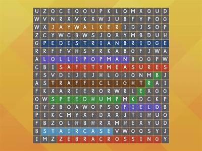 WORD SEARCH-ROAD SAFETY
