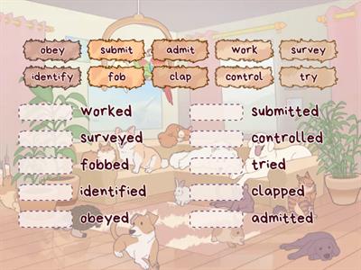 simple past tense: Match the present and past tense of each verb!