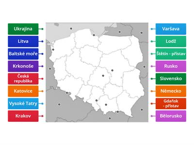 Polsko - slepá mapa.